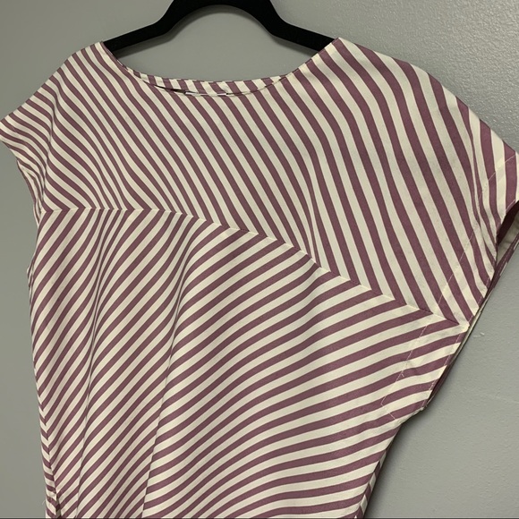 Vintage 1970s Chevron Purple Stripe Women’s Shirt - Picture 2 of 8
